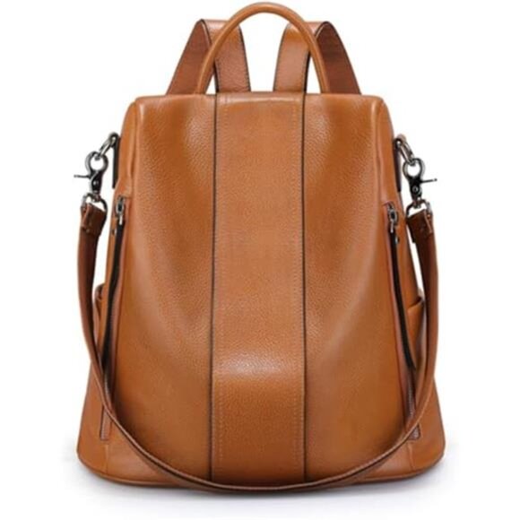 Leather Backpack Purses for Women Antitheft Rucksack Shoulder Bag Medium - Picture 7 of 7